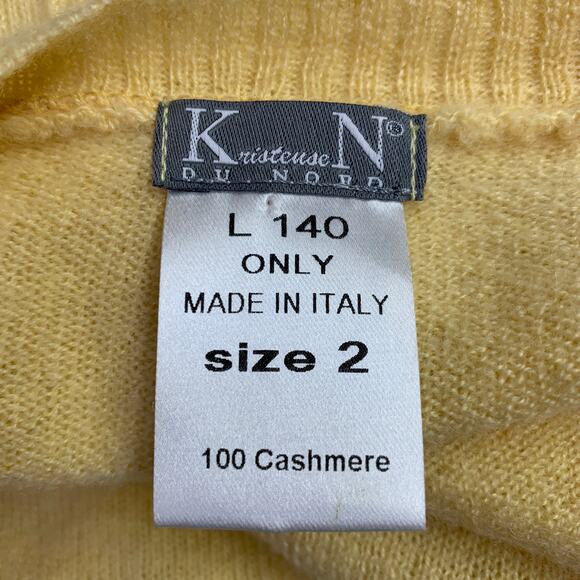 KRISTENSEN DU NORD Size 2 Yellow Cashmere Knit Cropped Casual Top - Picture 4 of 5